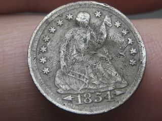 1854 Seated Liberty Half Dime With Arrows - Fine/vf Details