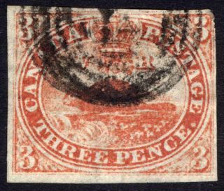 Canada 1851 3d Orange Vermilion,  Laid Paper,  Sg 1a Scott 1 Fu Cat £1,  000 ($1,  330)