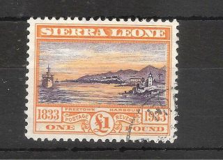 1933 Sierra Leone Sg180 Very Fine £1 Value Violet And Orange