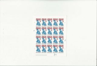 Us Stamps Sheet/postage Sct 4020 Sugar Ray Robinson - Boxer Mnh F - Vf Og Fv$7.  80
