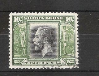 1933 Sierra Leone Sg 179 A Very Fine 10/ - S Black And Sage Green, .