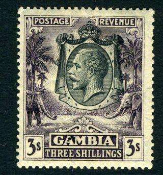 Gambia - 1928 3/ - Slate Purple.  A Lightly Mounted Example Sg 139