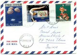 Central African Republic Apollo 16 20th Anniversary Stamp On Cover