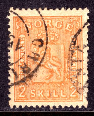 Norway 12 2s Orange,  1867,  F,  Cds