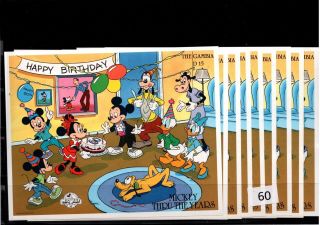 / 10x Gambia - Mnh - Disney - Cartoons - Mickey - Minnie - Goofy - Donald