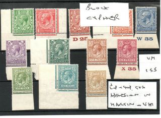 Gb - George V (155) - Block Cypher Definitives Set 12 Values - Unmounted