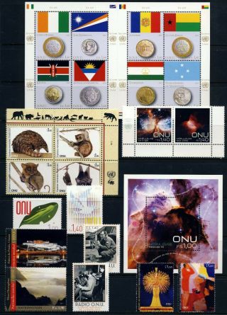 Un.  Geneva.  2013 Year Set.  14 Stamps,  3 Sheets.  Never Hinged