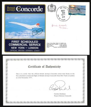23.  11.  77 Ba Concorde Cpt Brian Walpole (, Finn) Signed Cover_new York - London_ 3/3