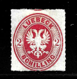 Hick Girl Stamp - German - Luebeck Sc 10 Issue 1863 Y5118