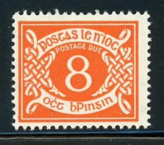 Ireland Mnh Postage Due Selections: Sg D12w 8p Orange Wmk Inverted Cv£17,