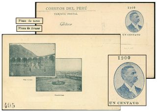 Peru 1900 1¢ Romana Psc Plaza Toros/ Plaza Armas H&g 49