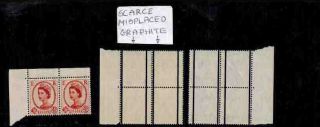 Error Mistake 1958 Graphite 4d Block Of 4 Misplaced Graphite Line Mnh Sg594
