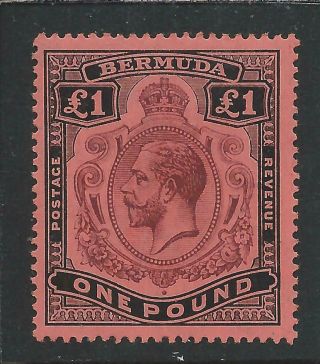 Bermuda 1918 - 22 £1 Purple & Black/red Lmm Sg 55 Cat £275
