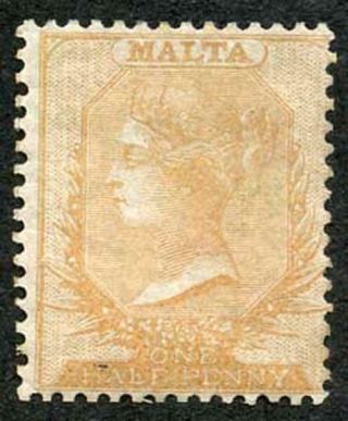 Malta Sg3a 1860 1/2d Pale Buff No Wmk (re - Gummed) Attractive