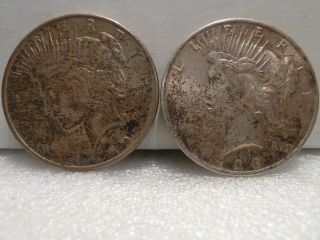 1922 And 1923 U.  S.  Liberty Peace Silver Dollar Coins
