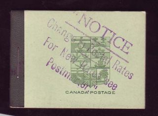 Canada 1913 Kgv Admiral Complete Booklet Surcharged Bk3e Vf
