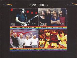 Chad - 2018 Rock Band Pink Floyd - 4 Stamp Sheet - 3b - 599