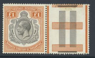 Tanganyika 1927 - 31 £1 Gv Never Hinged Sg 107 Cat £275