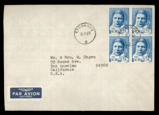 Dr Who 1969 Norway Eydehavn To Usa Block Air Mail C127266