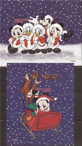 Sierra Leone - 1997 Disney Christmas - Set Of 2 S/s - 19q - 194