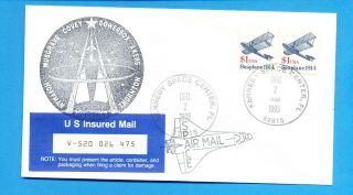 Space Shuttle Sts - 61 - Mission Patch Cachet Cover W/ $1 Seaplane Pair 12/2/1993