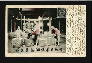 China Hong Kong Via Siberia 1910 - Tea Packing Hunan Postcard - Liu Kung Tau Cds