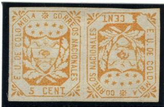 Colombia - Classic - 5c Tete - Beche Pair - W/ Variety - Sc 30a - 1864 - $ 475 Rrr