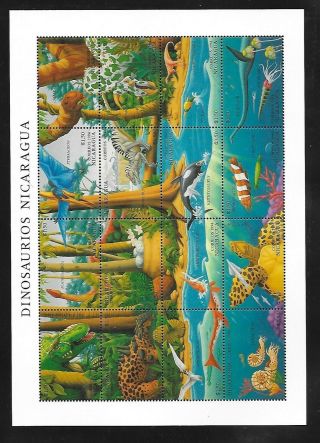 Nicaragua Sc 2041 Nh Minisheet Of 1994 - Dinosaurs