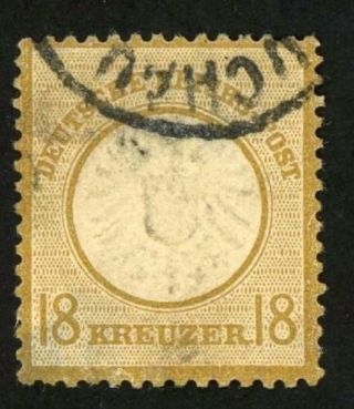 Germany Stamp Scott 26,  18kr Bister,  H