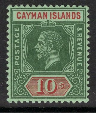 Cayman Islands Sg52 1914 10/= Deep Green & Red/green Mtd