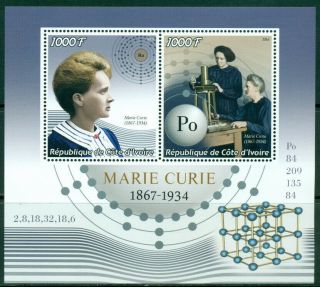 2016 Marie Curie M/s 2 Values Mnh Physics Medicine