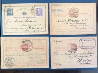 4 More Rare 1890’s Portugal Colonial Mozambique Postal Card Postcard Covers
