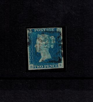 Sg5 Victoria 1840 2d Blue Stamp 4 Margins