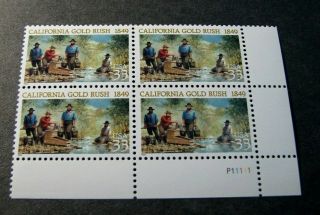 Us Plate Blocks Stamp Scott 3316 California Gold Rush 1999 Mnh L233