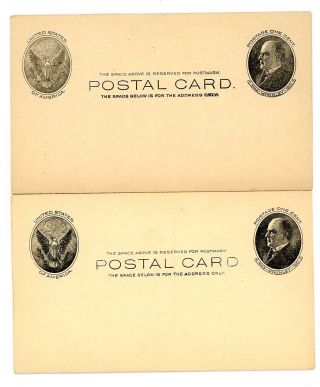 2 Cards,  1 Cent Ux18 Framed Mckinley Postal Card,  4399