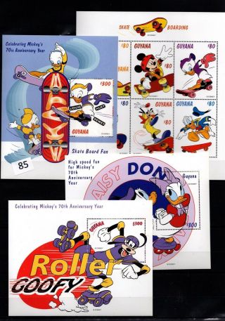 // Guyana - Mnh - Disney - Cartoons - Donald - Mickey - Sport - Skateboarding