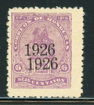 Honduras Mng Specialized: Scott 233 6c Lilac Morazan 1926 Double Ovpt $$$