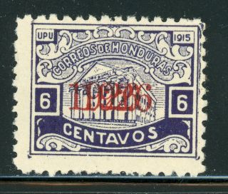 Honduras Mlh Specialized: Scott 232a 6c Purple Theater Red Double Ovpt $$$