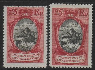 Liechtenstein Stamps 1921 Mi 54a,  54b Mlh Vf