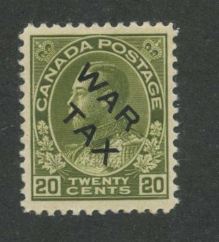 Canada 1915 Kgv Admiral War Tax Overprint 20c Olive Green Mr2c Xf Mlh