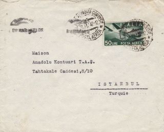 Italy 1947 Cover St.  Air Mail From Milano To Turkey