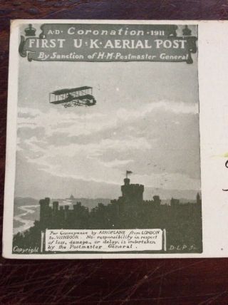 Scarce 1911 First Official UK Aerial Post London/ Bedford. 2