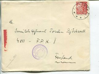 Denmark Double Censor Cover To Field Post In Finland 1942