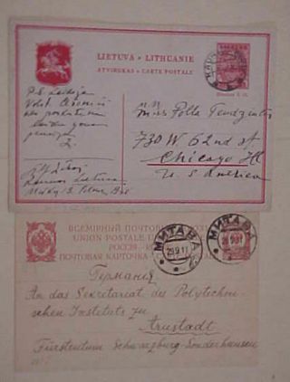 Lithuania Postal Cards 1911,  1935