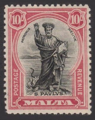 Malta Kgv 1930 Issue 10 Shillings Scott 183 Sg209 Never Hinged