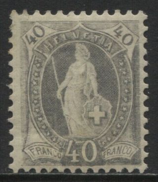 Switzerland 1901 - 1904 40c Gray P11½x12 Sc 84b Mh Og Cv $125