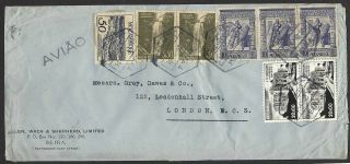 Mozambique 1949 With High Value Franking To England