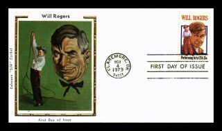 Dr Jim Stamps Us Will Rogers Colorano Silk Fdc Cover Claremore Oklahoma