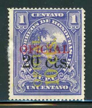 Honduras Mng Official Specialized: Scott O45 10c/20c/1c Yel Schg (1914) Cv$40,