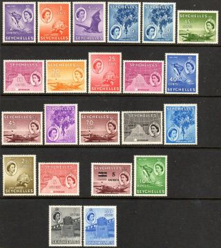 1954 - 61 Seychelles Pictorials Sg174 - 188 Very Light Hinged Plus A Few Extra